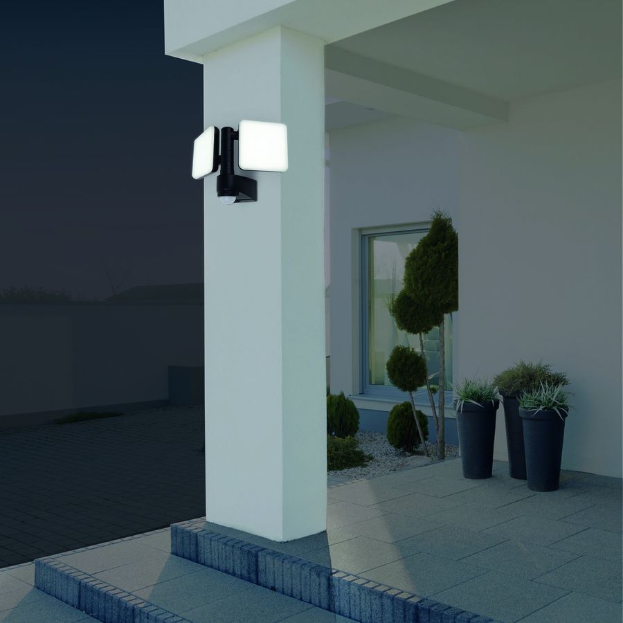 LED Aussenwandleuchte Jaro 360 Bewegungsmelder - IP54, kaltweiss, 20W