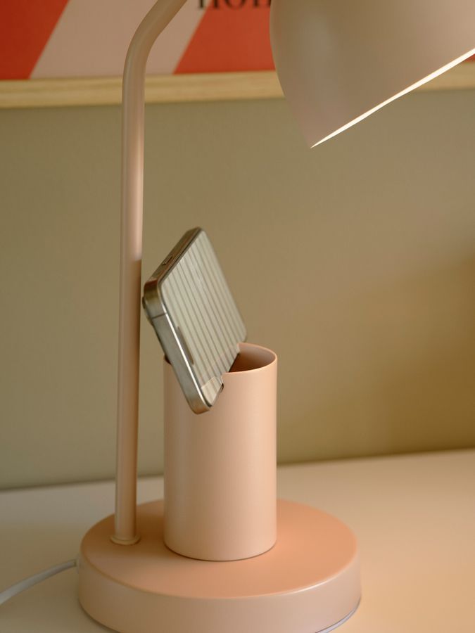 Tischleuchte Devone Dusty Rose - 15W, E27, IP20