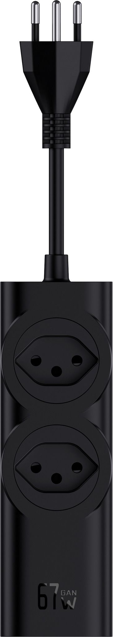 67W GaN Fast Charging Station - 2x T13, Out: USB-C1/ C2/ C3: 67W PD, C1+C2 shared: 45W + C3: 20W, USB-A: 5W, GaN, 1.5m Kabel,schwarz
