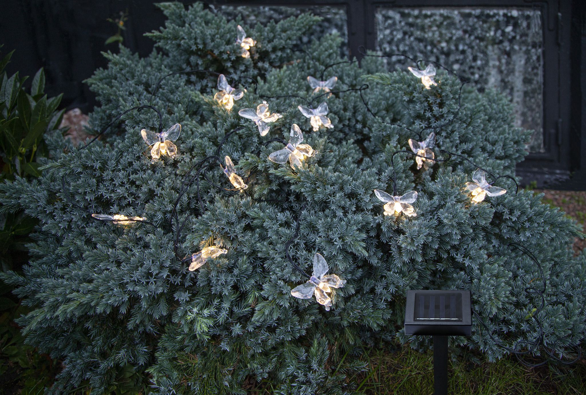 Solar Lichterkette Papillon - IP44, Warmweiss, Dämmerungssensor