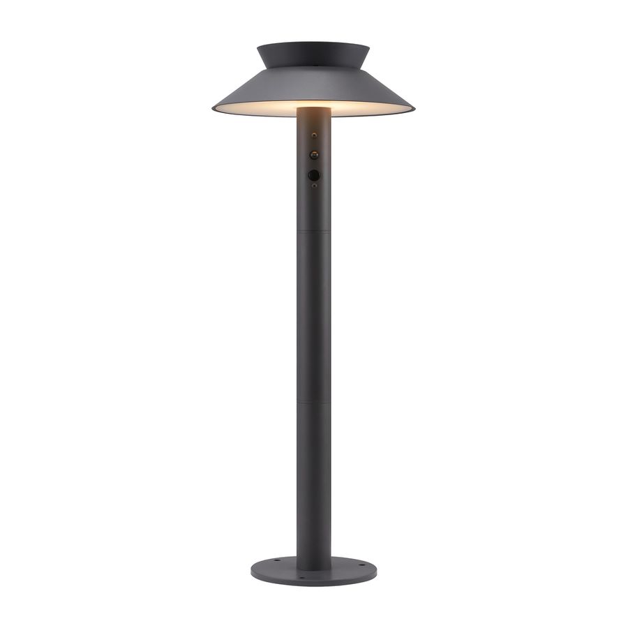 Solar-Pollerleuchte Justina Antrazit - 5W, 3000K, 400lm, IP44