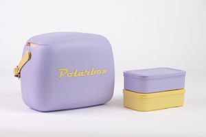 Polarbox CoolerBag lila 6l inkl. 2 Frischhalte-Dosen lila & gelb - Kühlbox, 6l, Vintage Design