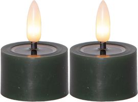 LED Teelicht 2 Pack Flamme Flow - Indoor, Grün, 5cm  Höhe, Timerfunktion