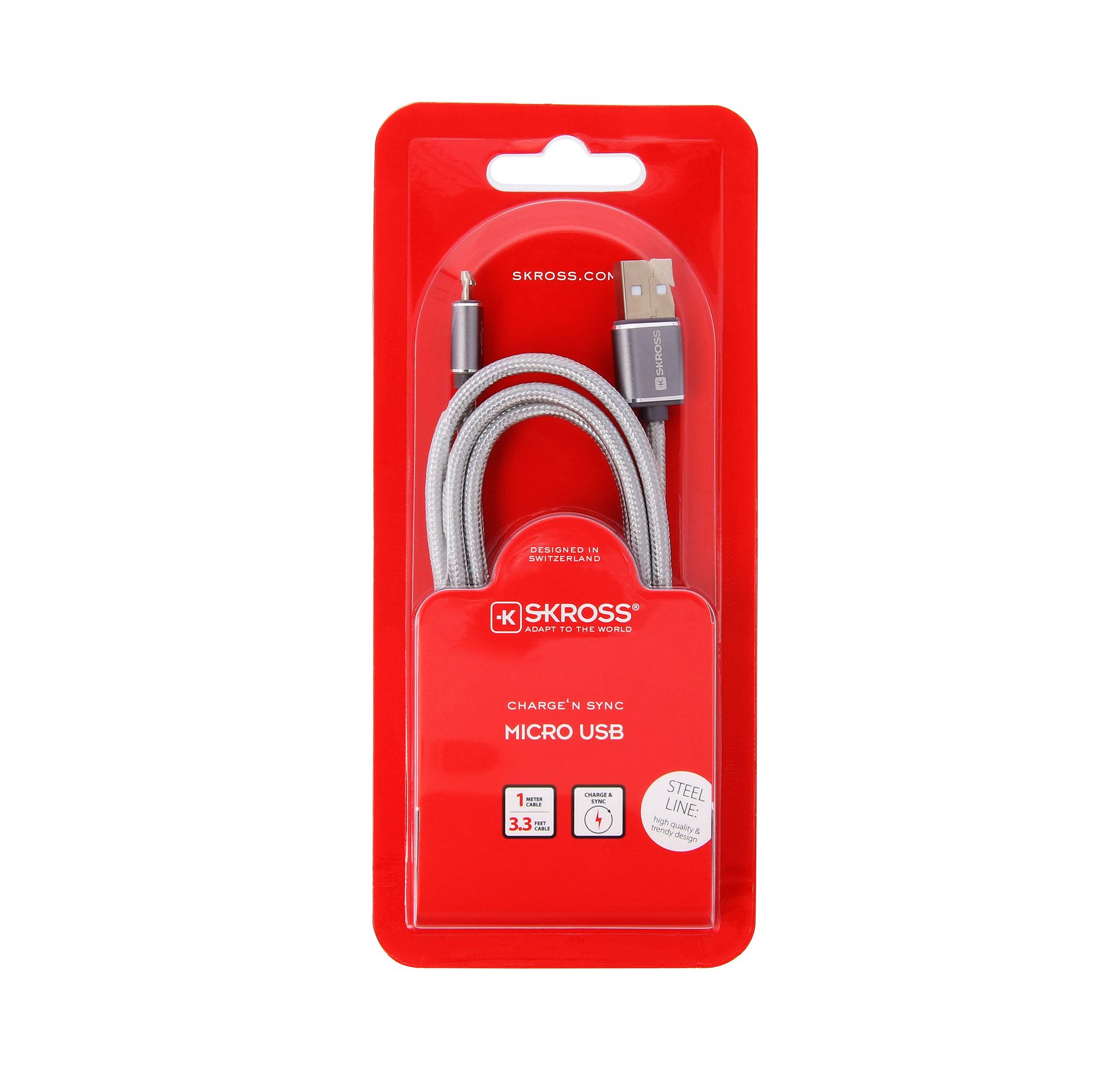 Micro USB Cable – Steel Line - Charge‘n Sync Kabel, USB-A nach Micro USB, 1m, Steel Line