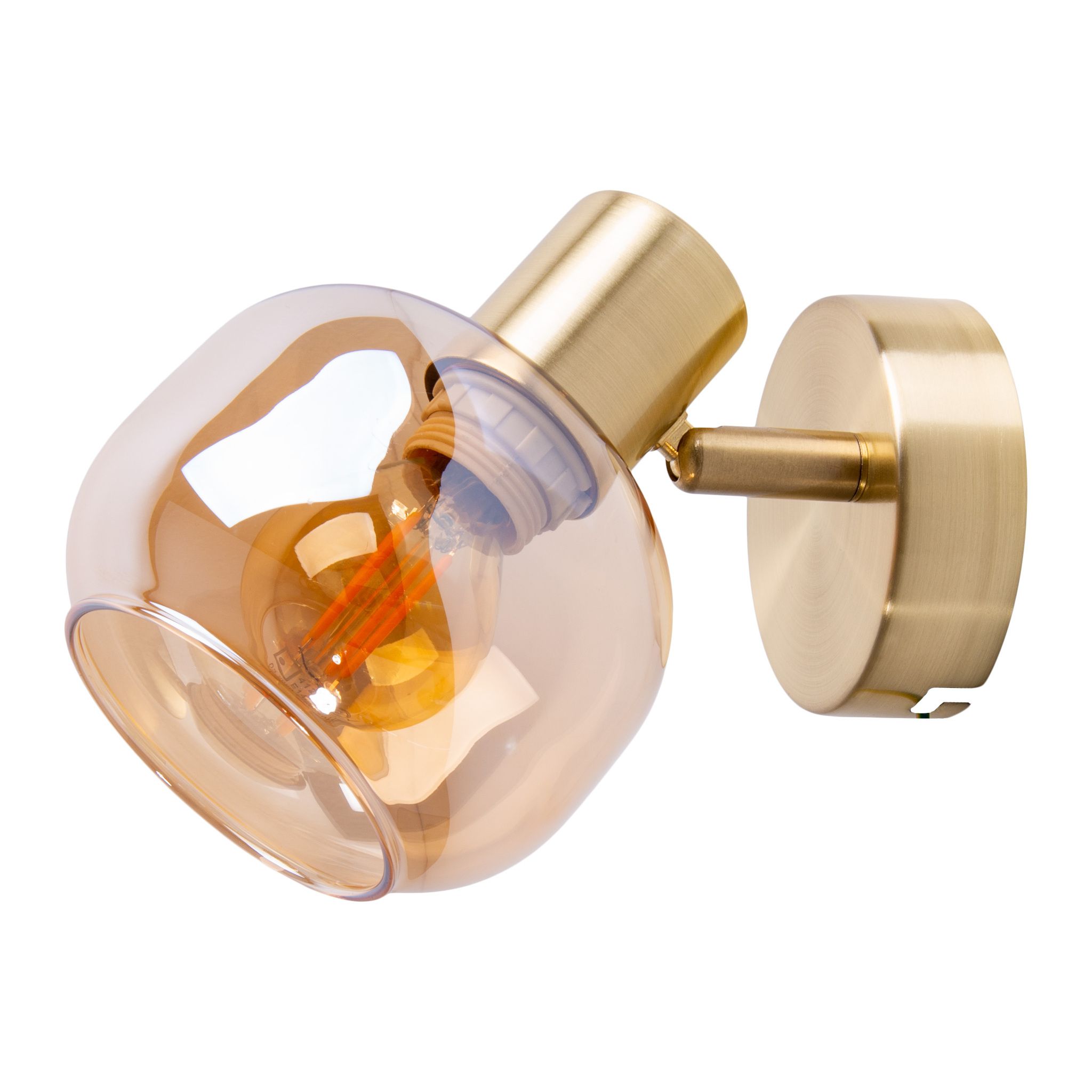 Glas-Wandspot Libby messing H: 16cm - E14, IP20, 40W, 230V
