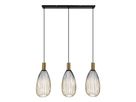 3er Pendelleuchte  WIRELLA  L: 90cm schwarz/gold - IP20, GU10, Schwarz-Gold
