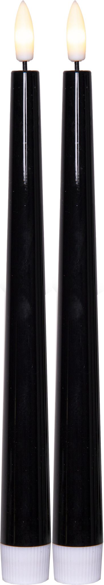 LED Dinner Kerze 2 pack Flamme Candy - Indoor, Schwarz, 26.00 cm Höhe, Timerfunktion