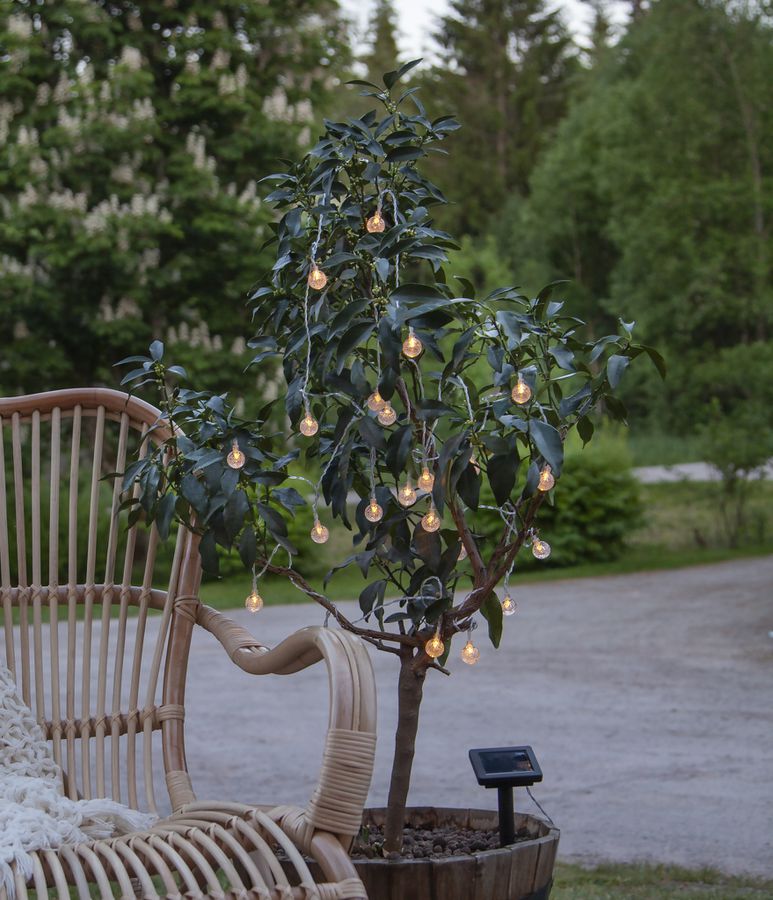 Solar Lichterkette Globini - IP44, Warmweiss, Dämmerungssensor, 475cm