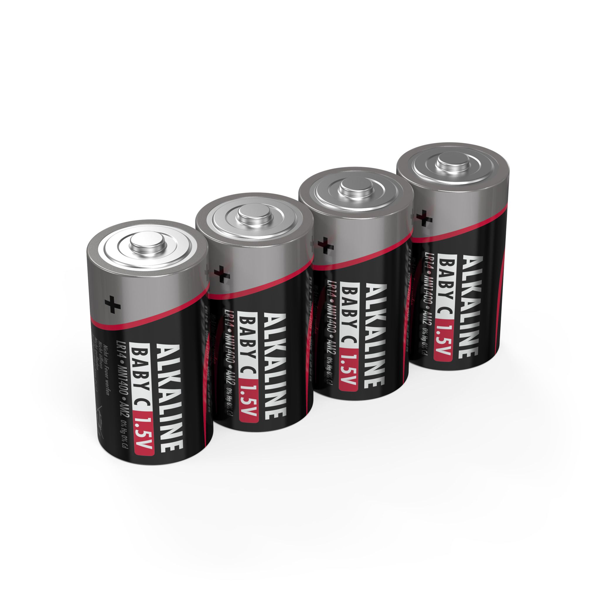 Alkaline Batterie Baby C / LR14 4er Schrumpffolie - Baby C 1,5V Alkaline Batterien - 4 Stück