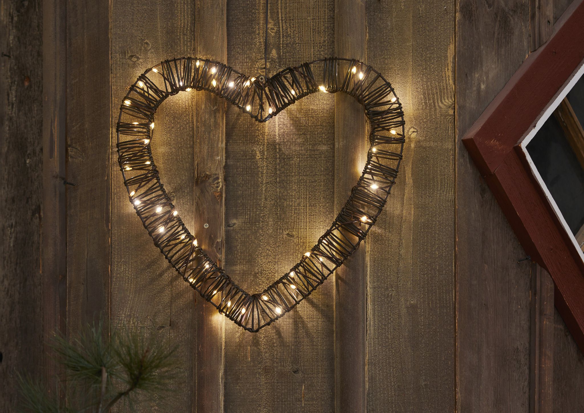 Outdoor Decoration Vicke Heart - Indoor, Outdoor, Warmweiss, Braun