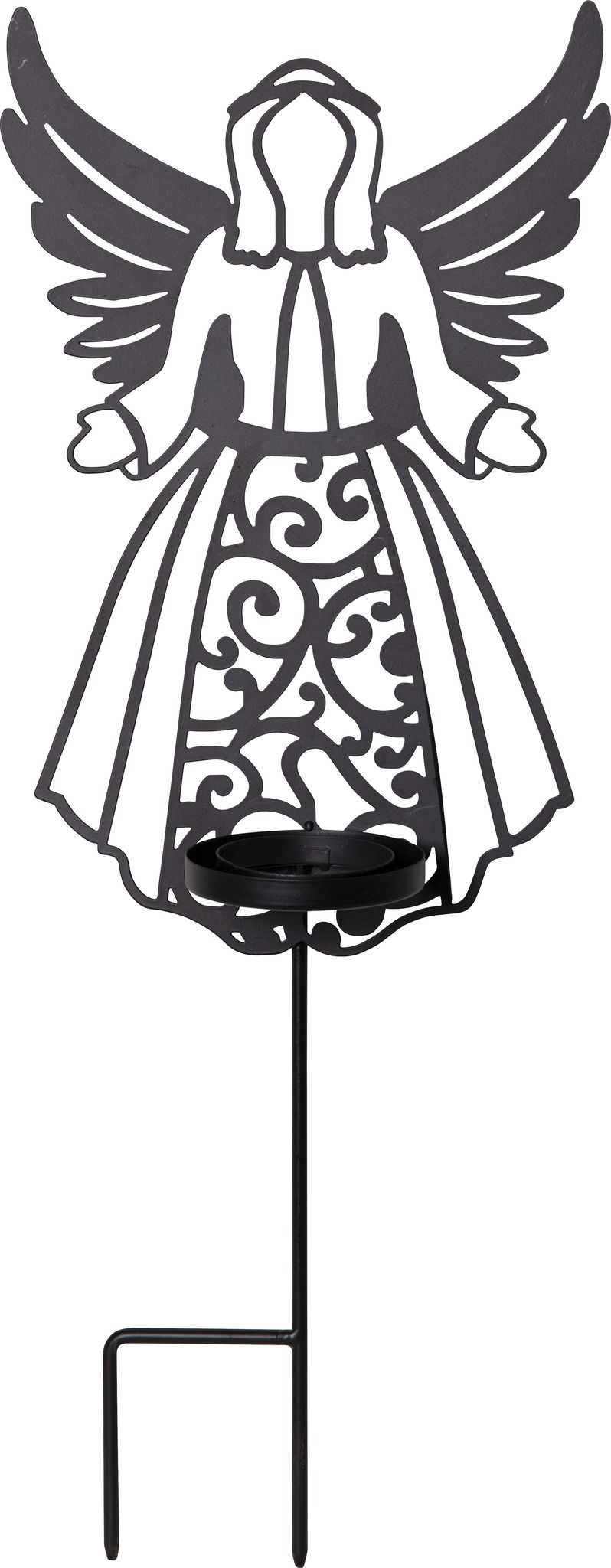 LED Memorial Kerze Flamme Deco - Indoor, Outdoor, Schwarz, 48.00 cm Höhe, Timerfunktion