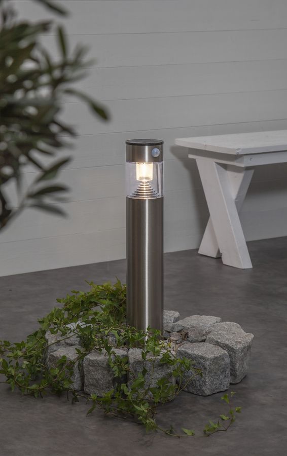 Solar Pollerleucht Marbella - Stainless Steel, Lichtfarbe Warmweiss