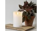 LED Pillar Kerze Flamme Rustic - Indoor, Weiss, 12.50 cm Höhe,  Timerfunktion