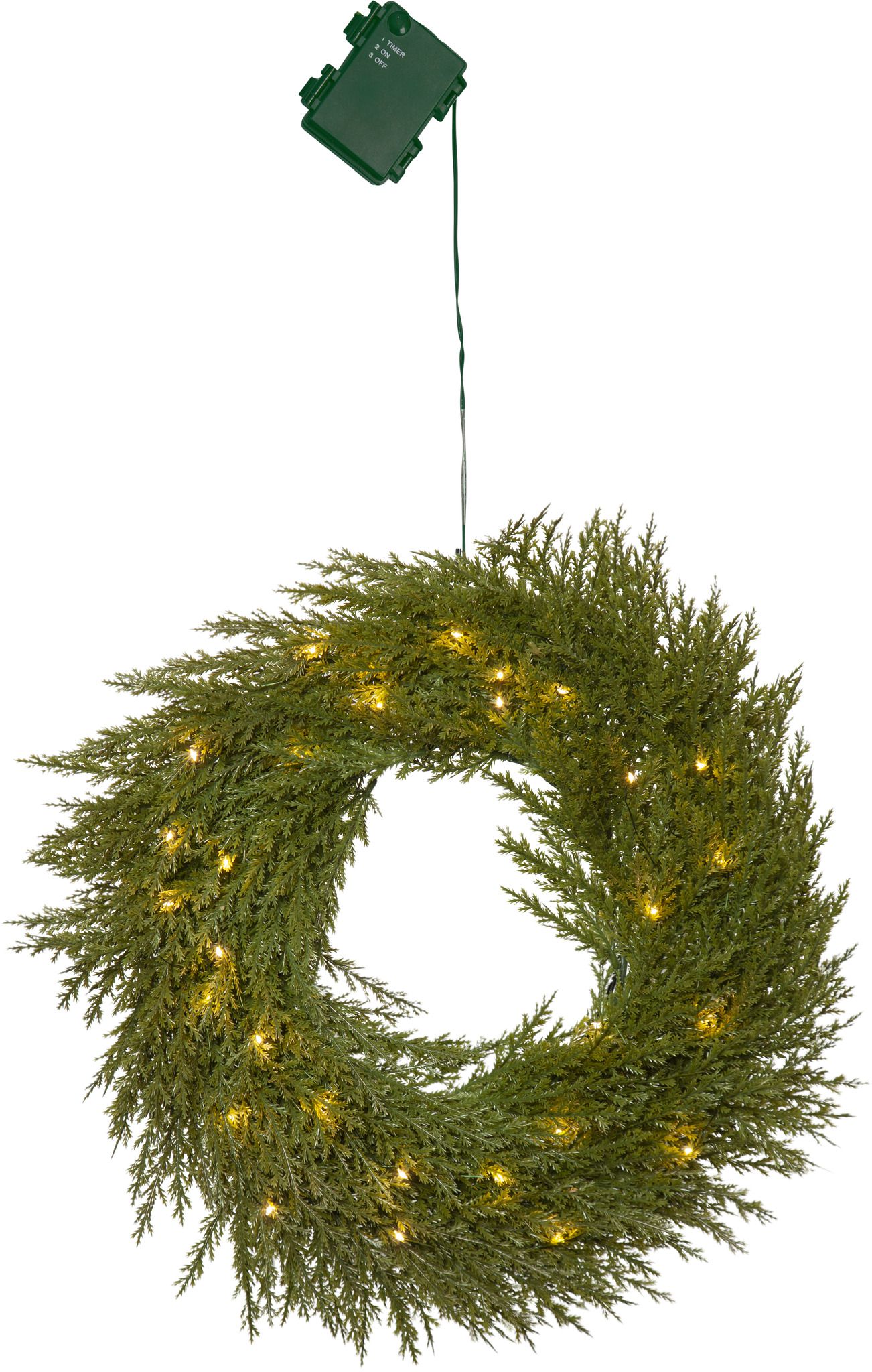 Kranz THUJA - Grün, 30 LEDs, IP44