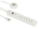 PRINCIPIO+ ext. Schalter 6xT13 - 6xT13, 3m Kabel, H05VV-F 3G1mm2, weiss,  kein Kinderschutz, mit ext. Schalter