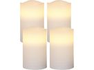 LED Pillar Kerze 4er Pack May - Indoor, Weiss, 12.5cm Höhe, Timerfunktion