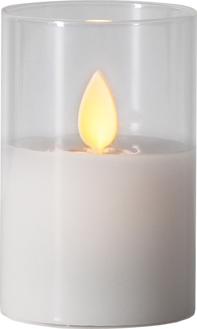 LED Pillar Kerze M-Twinkle - Indoor, Transparent, 7.5cm Höhe, Timerfunktion