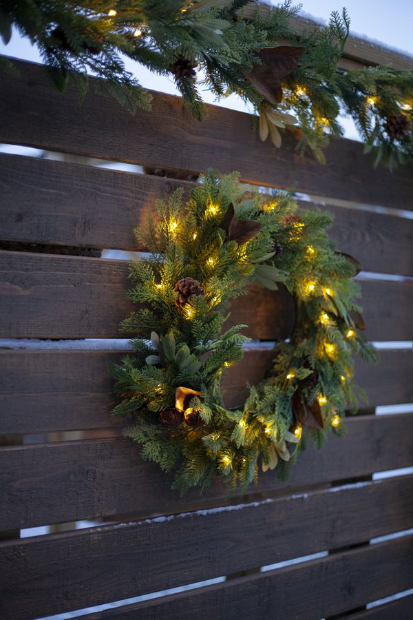 Kranz Mixi - Indoor, Warmweiss, Grün