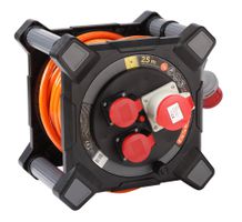 Kabelbox Kunststoff CEE 5P 16A IP44 25m - EPR-PUR H07BQ-F 5G2.5mm2 1xCEE16/5 2xT25 Steckdosen