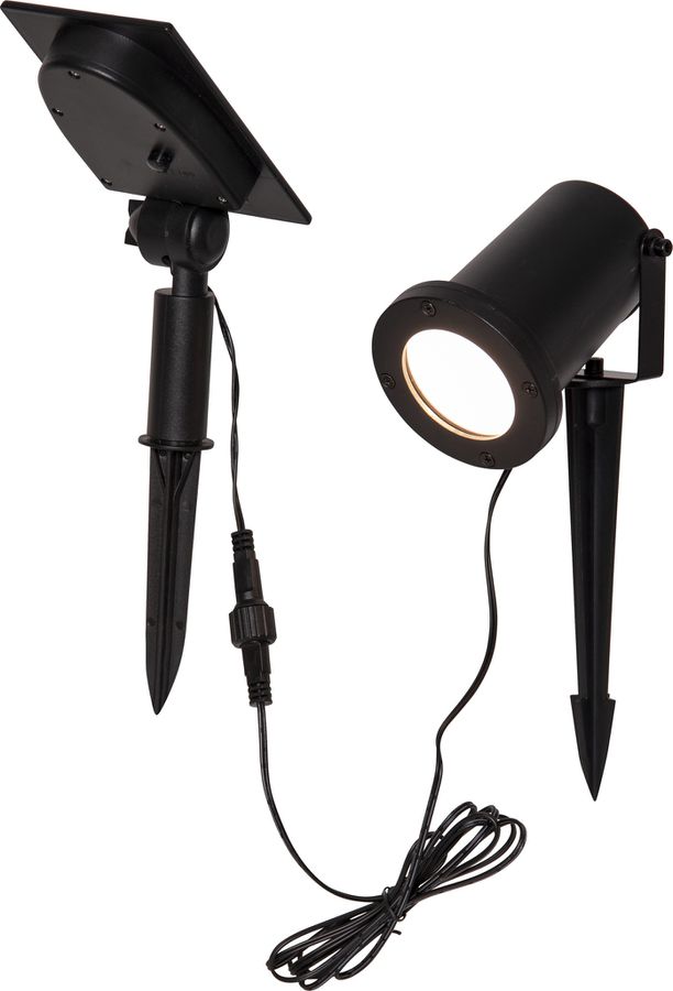 Solar Spotlight Powerspot - Indoor, Outdoor, Warmweiss, Schwarz