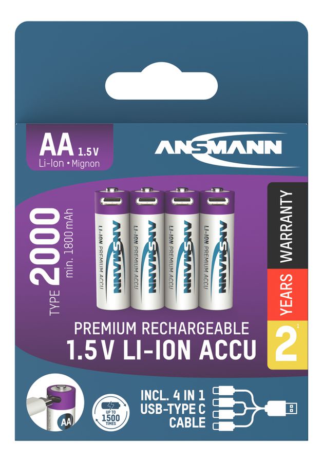 NiMH batteria ricaricabile Micro AAA 550mAh, 2er blister - 4er Kartonage