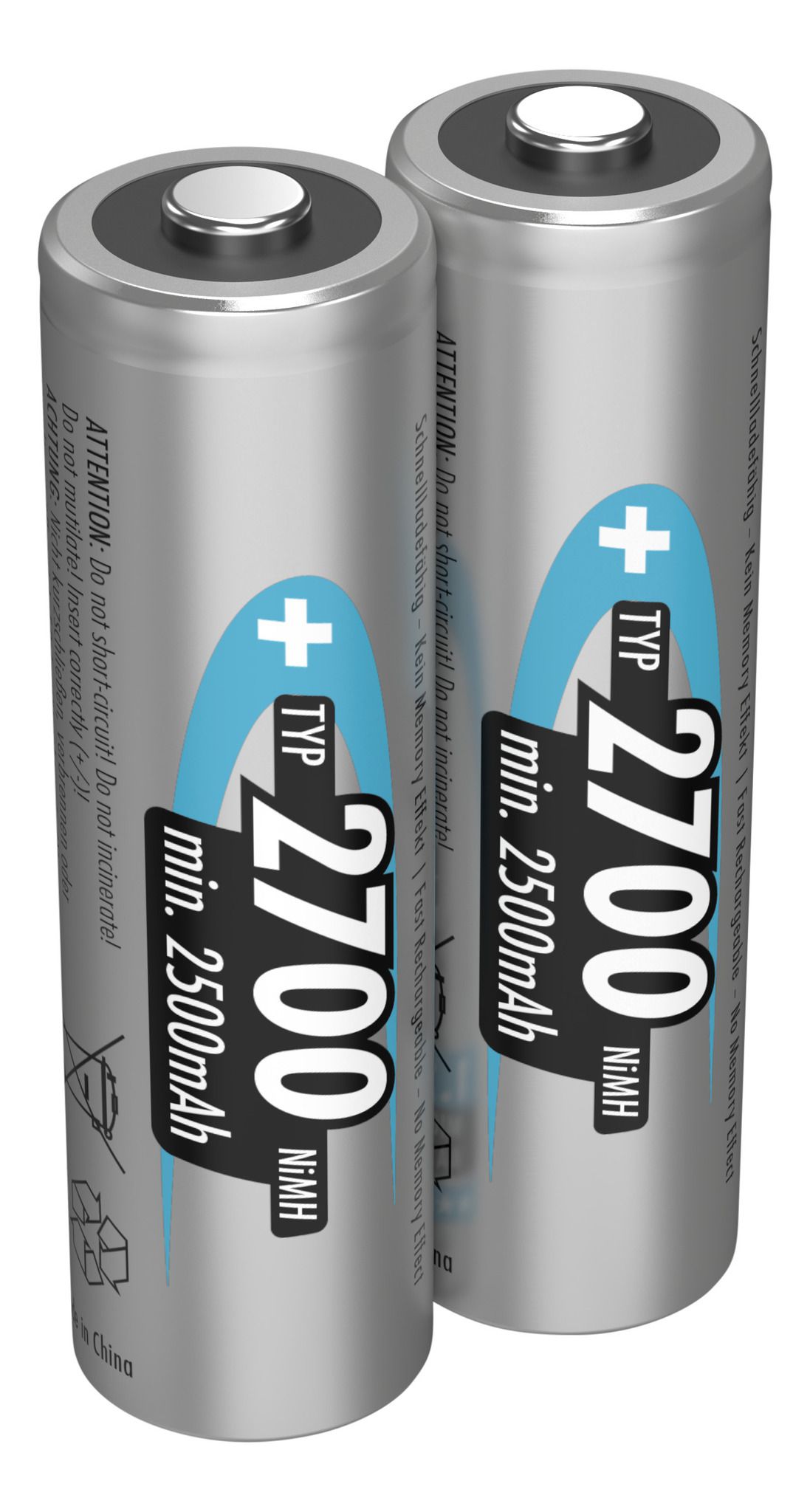 NiMH Akku Mignon AA Typ 2700 - Akku NiMH, AA, 1.2V, 2500 mAh