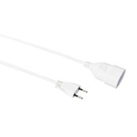 Verlängerungskabel 2-Polig - 3m, weiss, H05VV-F 3G1.0mm2, ohne Kinderschutz, 230V - 10A