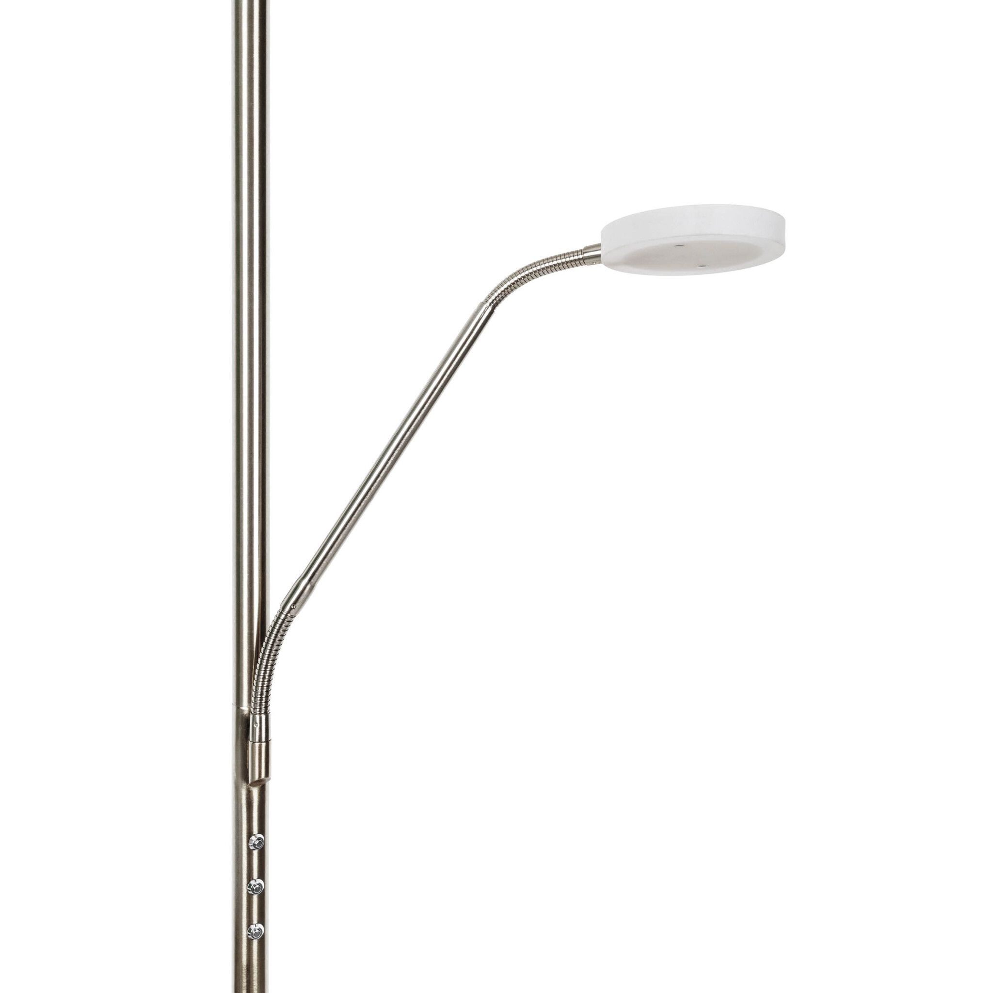 LED-CCT Stehleuchte  SAMIRO  inkl. Lesearm H: 180cm satiniert /stahl-blank - IP20, LED-Modul, Stahl-Blank