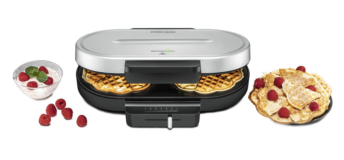 Waffle Automat Famiglia WA 1200 - Waffeleisen, Silber, 1200W