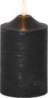 LED Pillar Kerze Flamme - Indoor, Schwarz, 15cm, Timerfunktion