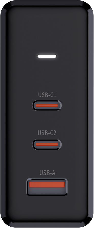 Fast Charger 140W GaN 3-Port - Out: USB-C1: 140W PD, USB-C2: 100W PD, USB-A: 60W inkl. 1.0m 140W USB-C to C Kabel, schwarz