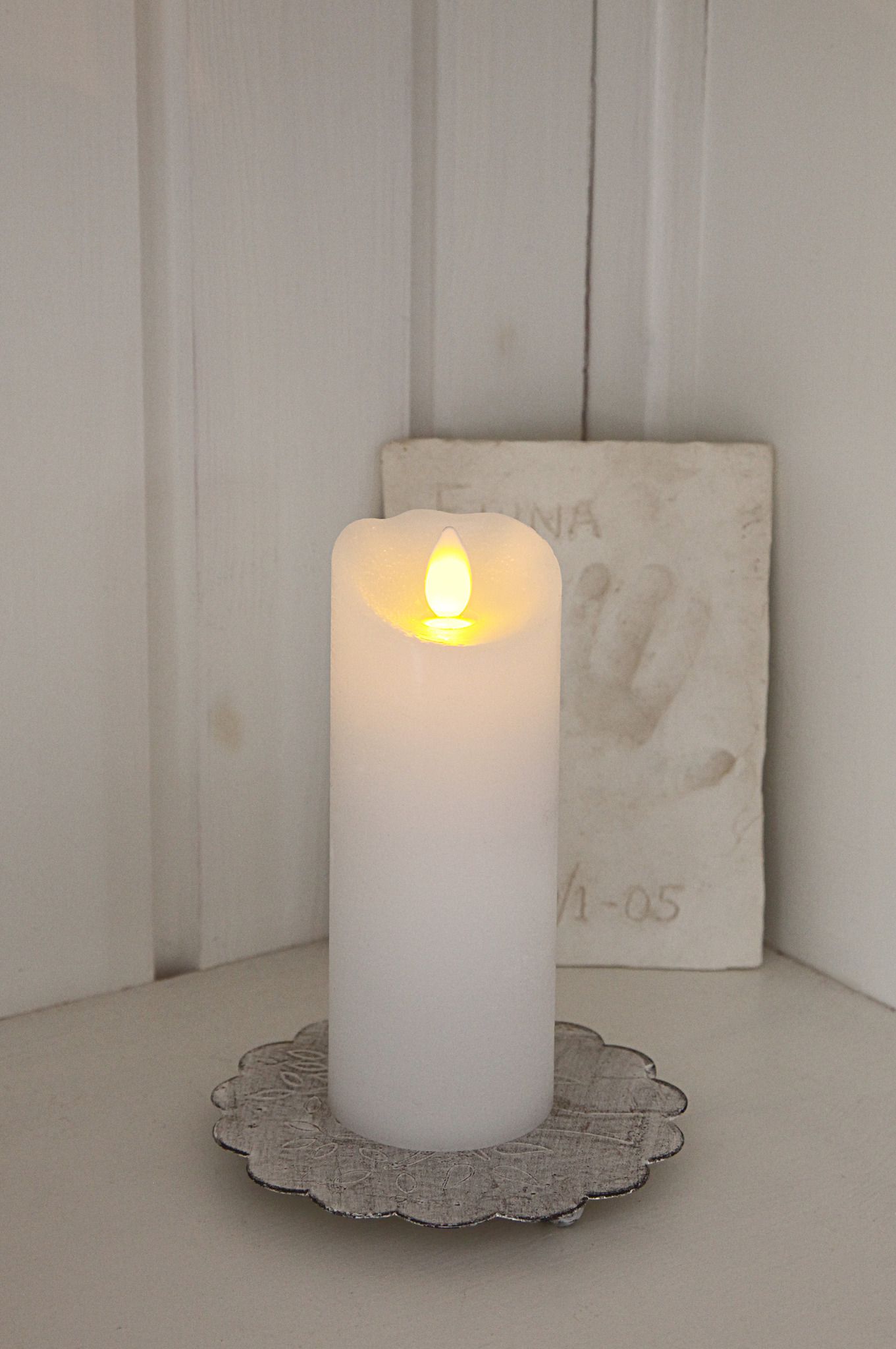 LED Pillar Kerze Glow - Indoor, Weiss, 15cm Höhe, Timerfunktion