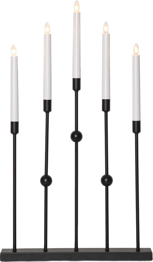 Kerzenleuchter Gustavo - IP20, Schwarz, Kaltweiss