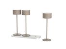 Akku-Tischleuchten 3er Set mit Ladestation Tavolo sand - 3000-6500K,170lm, IP20