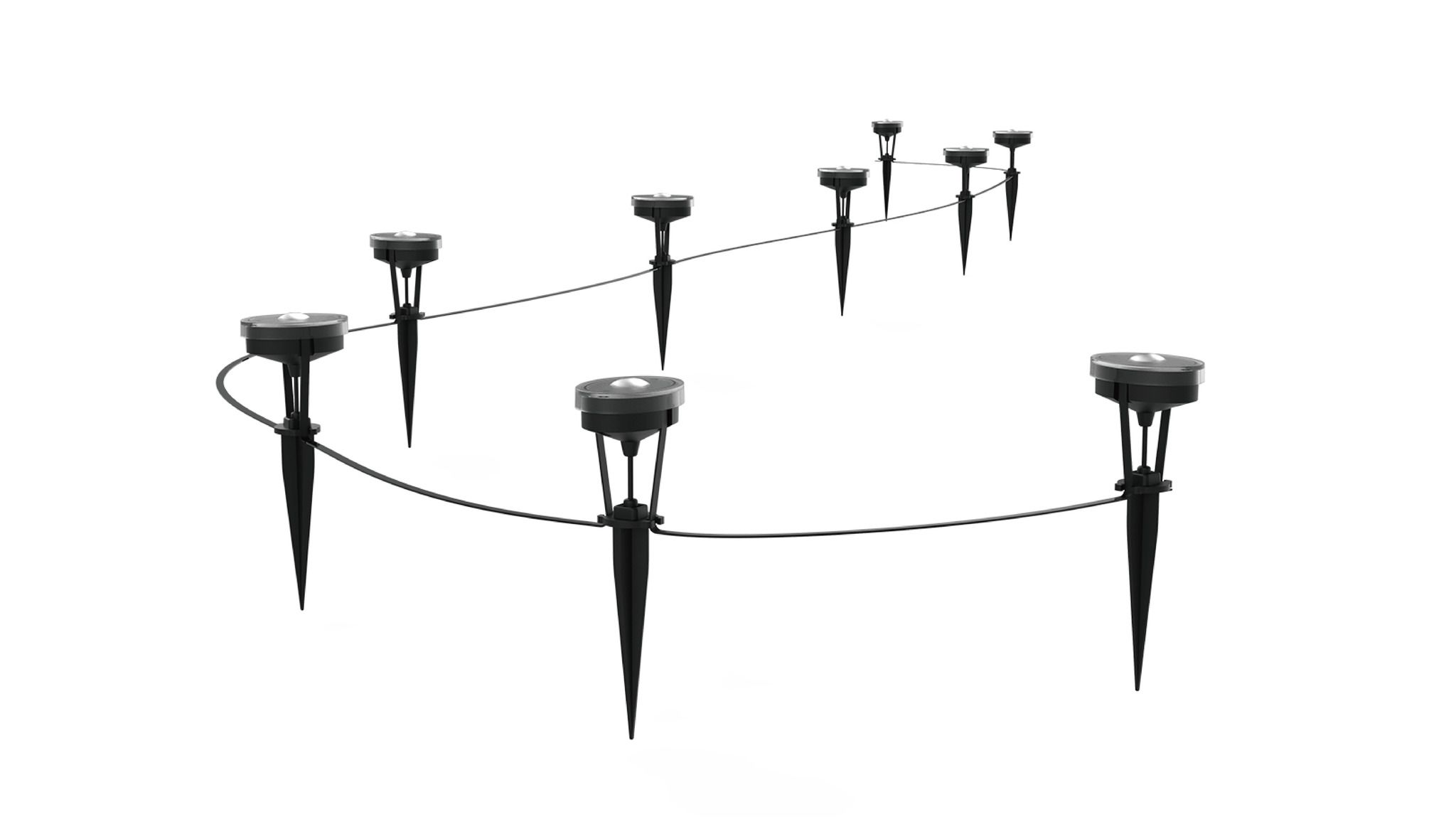 24V RGB Smart Mini Gartenspot 9x - 24V DC, 5W, IP65, 36°, anthrazit, inkl. Spike