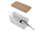 Cable Organizer Box inkl. Stelei - Steckdosenleiste 4xT13, weiss
