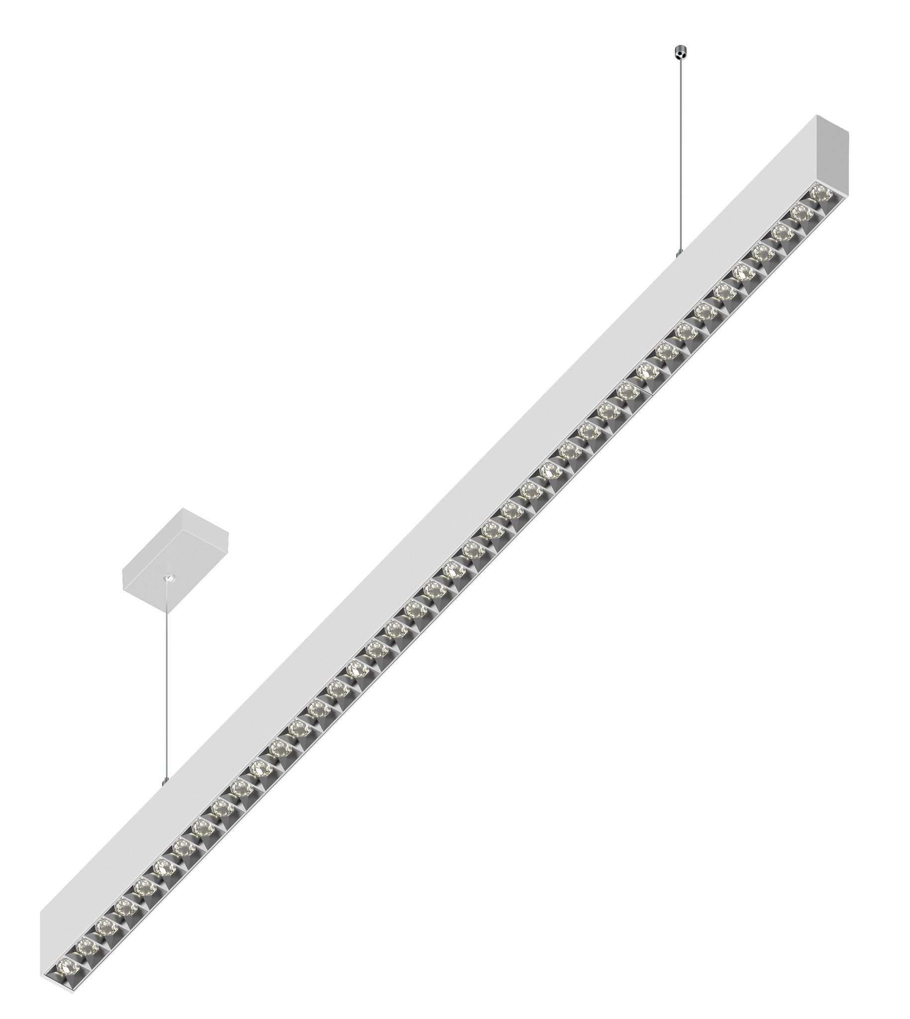 LED DALI-Pendelleuchte GLOS Up&Down (3000K) - 50W, 6250lm, 3000K, IP20, CRI83, 120°/45°, weiss-matt, DALI dim., L=1171mm, B=38mm, H=66mm,PL=1500mm