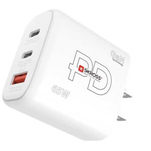 Power Charger 65W GaN US - Out: 2-Pol US, In: 1xUSB-C PD 5.0V, max. 65W, 1xUSB-C 5.0V, max. 20.0W, 1xUSB-A 5.0V, max. 18.0W