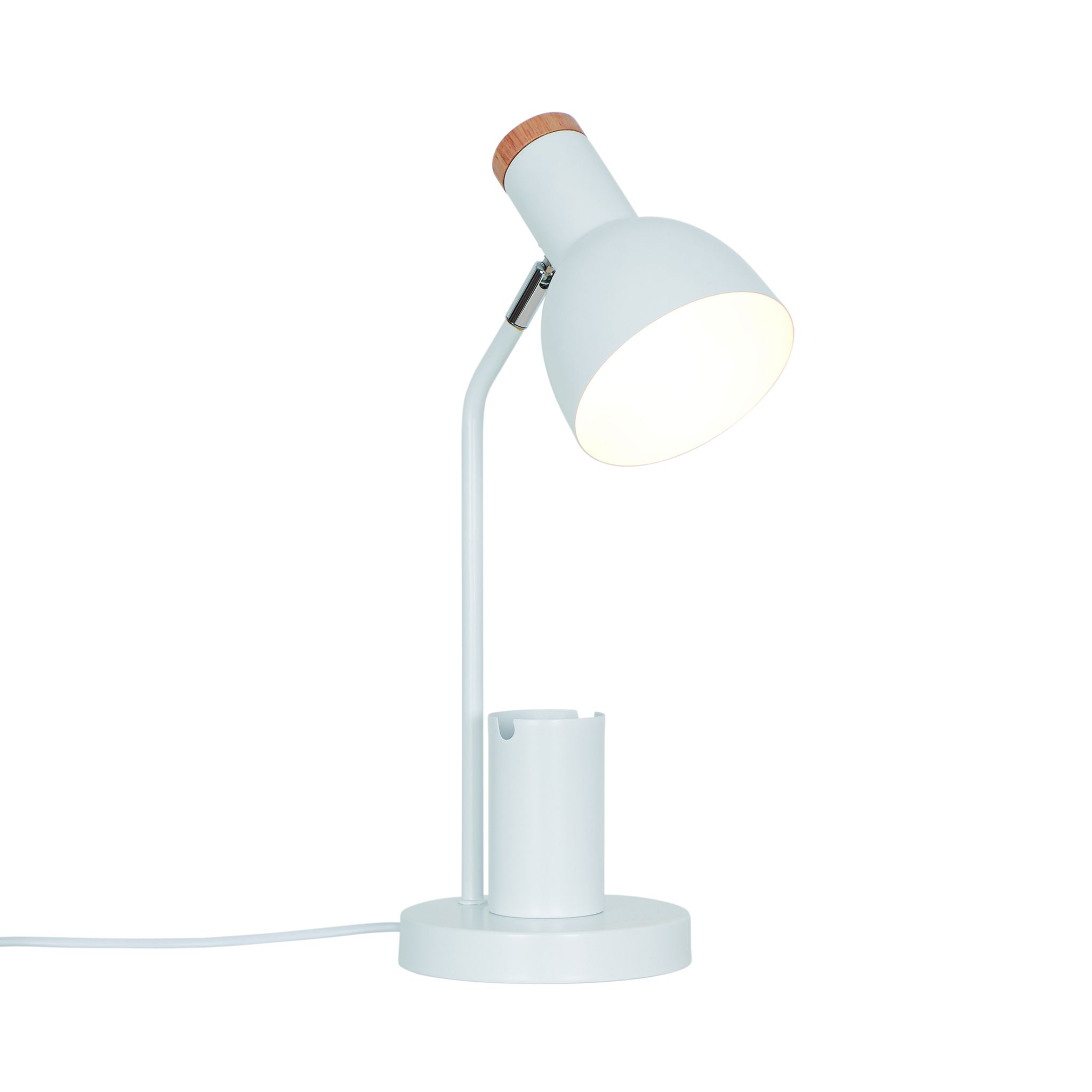 Tischleuchte Devone Weiss - 15W, E27, IP20