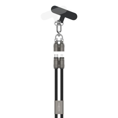 Lanyard Kabel USB Typ-C zu Lightning - 120 cm, schwarz