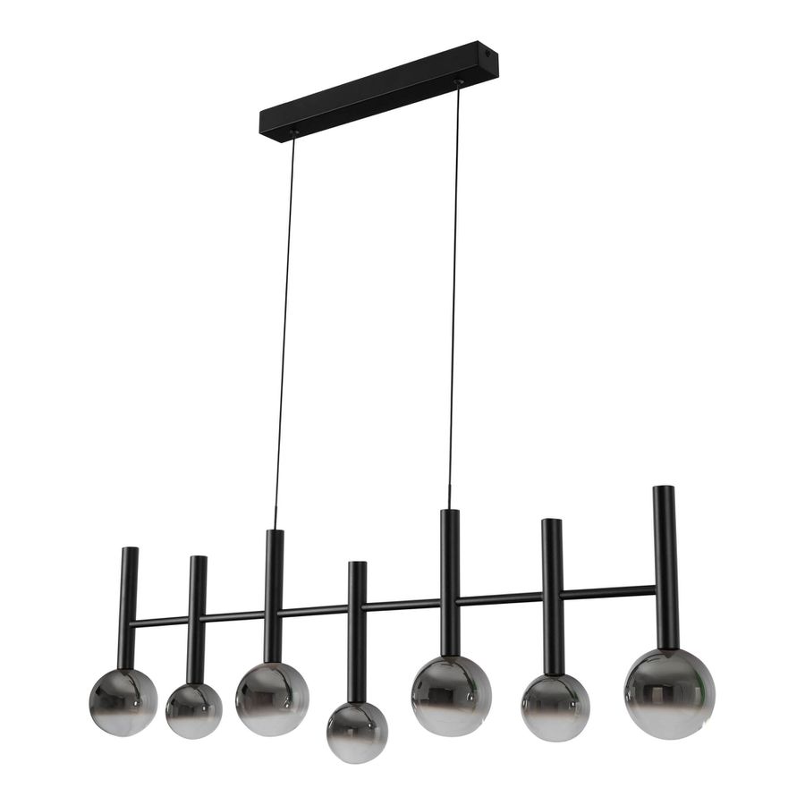 7er LED Pendelleuchte  SINGAPUR  L: 98cm schwarz - IP20, LED-Modul, Schwarz