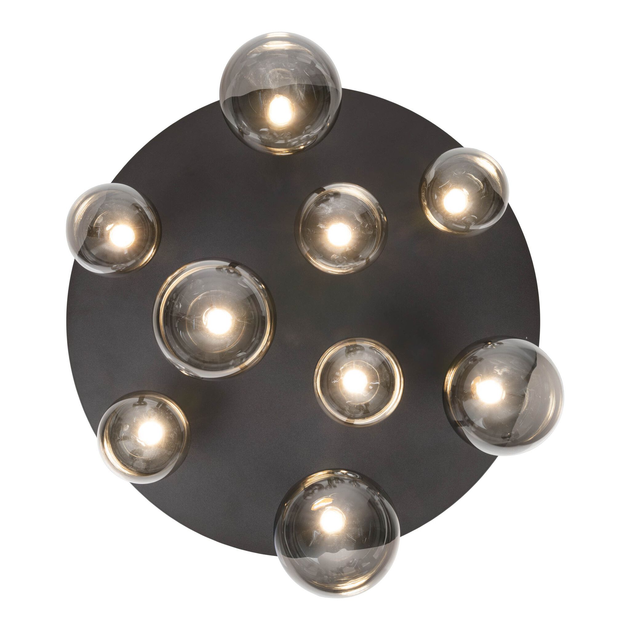 9er LED Deckenleuchte  SINGAPUR  : 45cm schwarz - IP20, LED-Modul, Schwarz