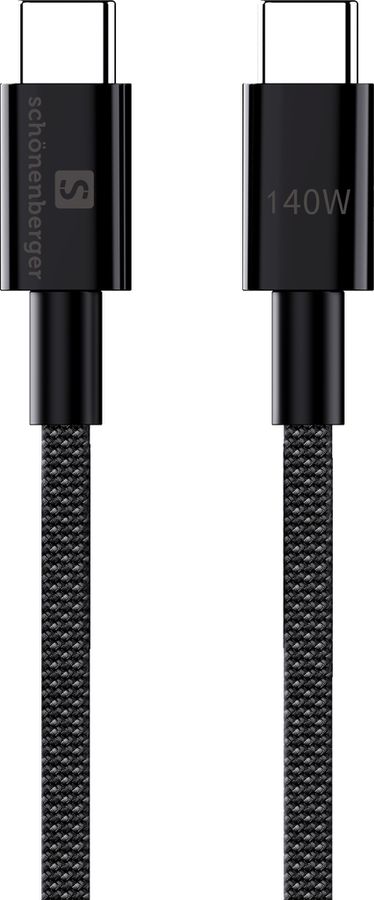USB-C to USB-C Cable, 140W PD support, 1m, schwarz - 140W USB-C Kabel 1.0m
