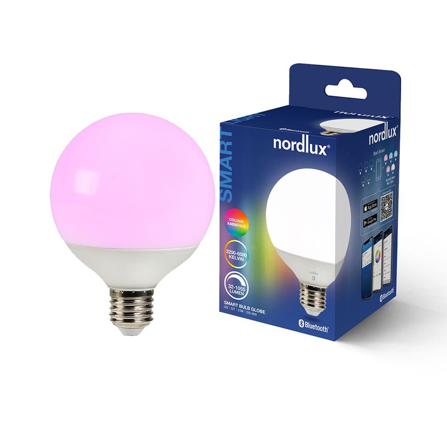 LED-Leuchtmittel Smart, E27, G95, RGB, Weiss - 8.5W ,2200-6500K, IP20