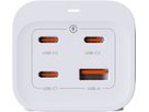 67W GaN Fast Charging Station - 2x T13, Out: USB-C1/ C2/ C3: 67W PD, C1+C2 shared: 45W + C3: 20W, USB-A: 5W, GaN, 1.5m Kabel, weiss
