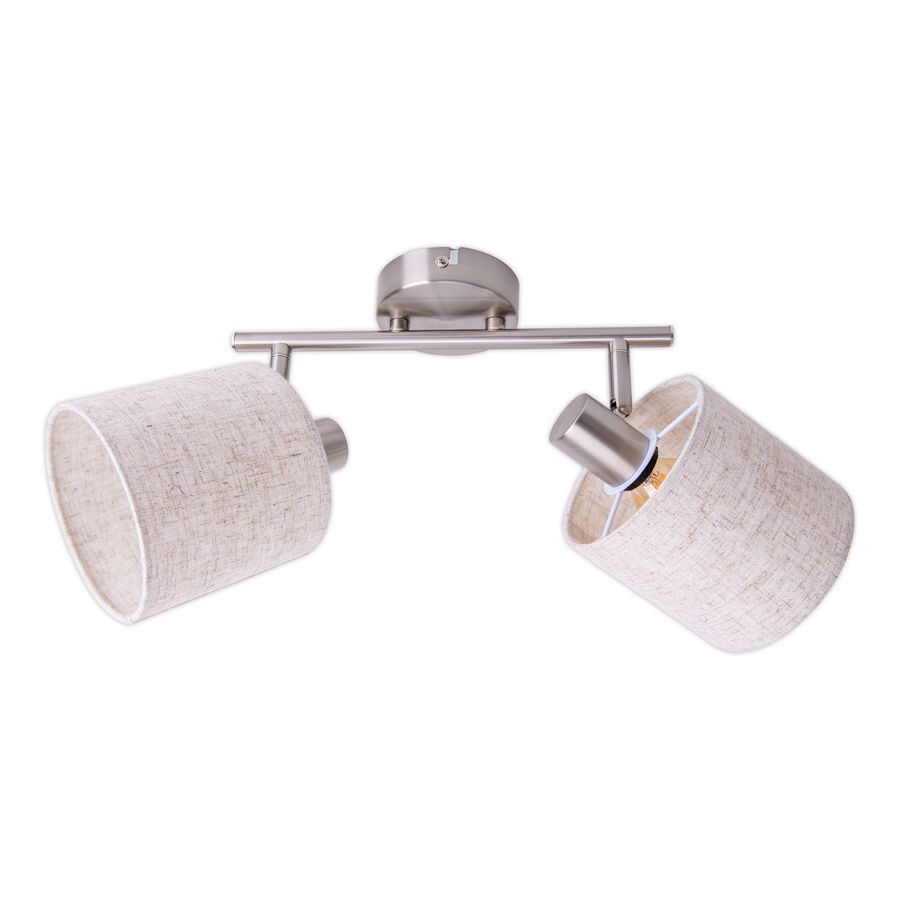Wand-und Deckenleuchte MARON (2er Spot) - E14, max. 2x40W, IP20, nickel + weiss, nicht dimbar, exkl. Leuchtmittel, L=460mm, B=120mm, H=207mm