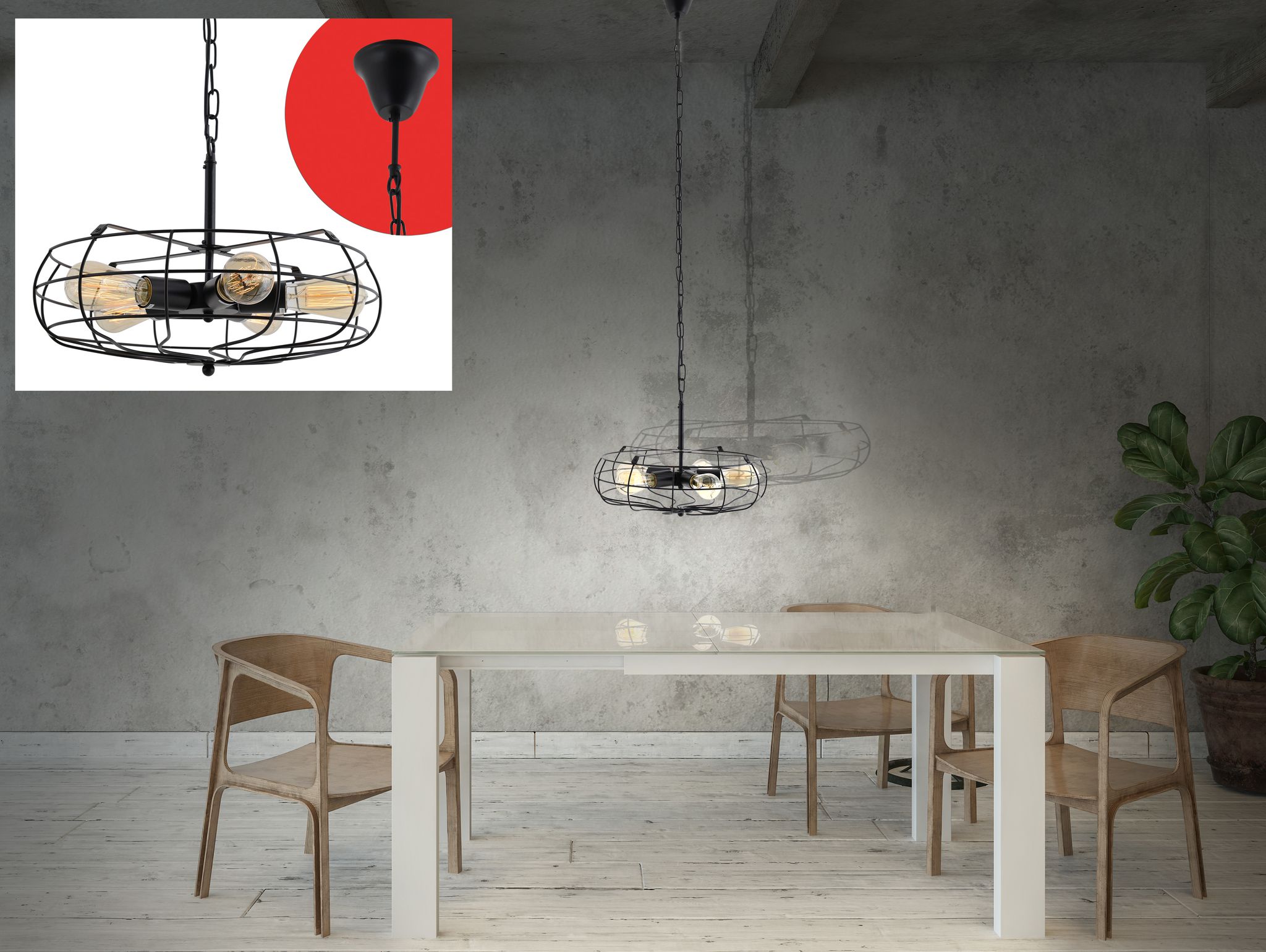 Metall Pendelleuchte Alex - E27, 200W, IP20