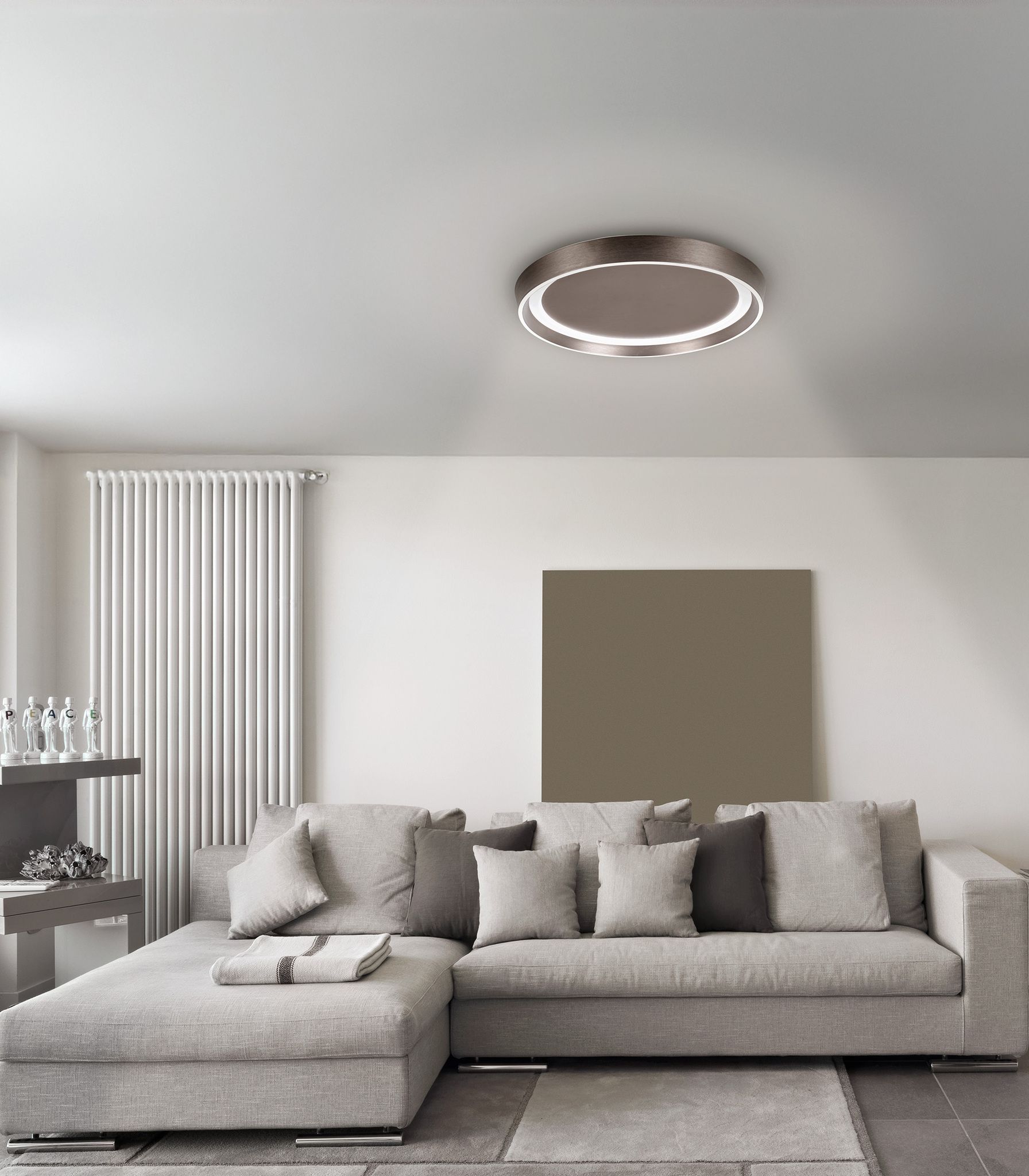 LED-CCT Deckenleuchte  LEVIAN  : 49cm champagne - IP20, LED-Modul, Nickelmatt