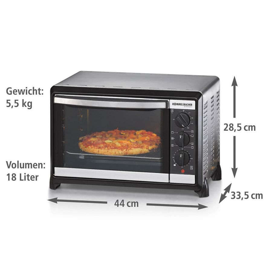 Kleinbackofen BG 1055/E - Kleinbackofen , Edelstahl/schwarz, 1050W