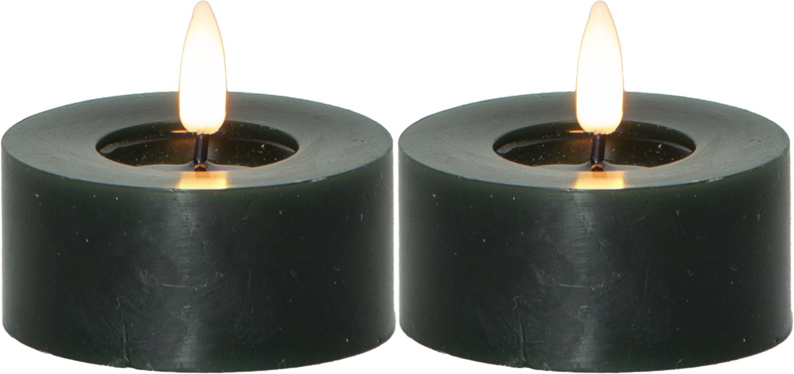 LED Teelicht 2 Pack Flamme Flow - Indoor, Grün, 5.5cm  Höhe, Timerfunktion